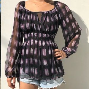 BCBG Purple Silk Top